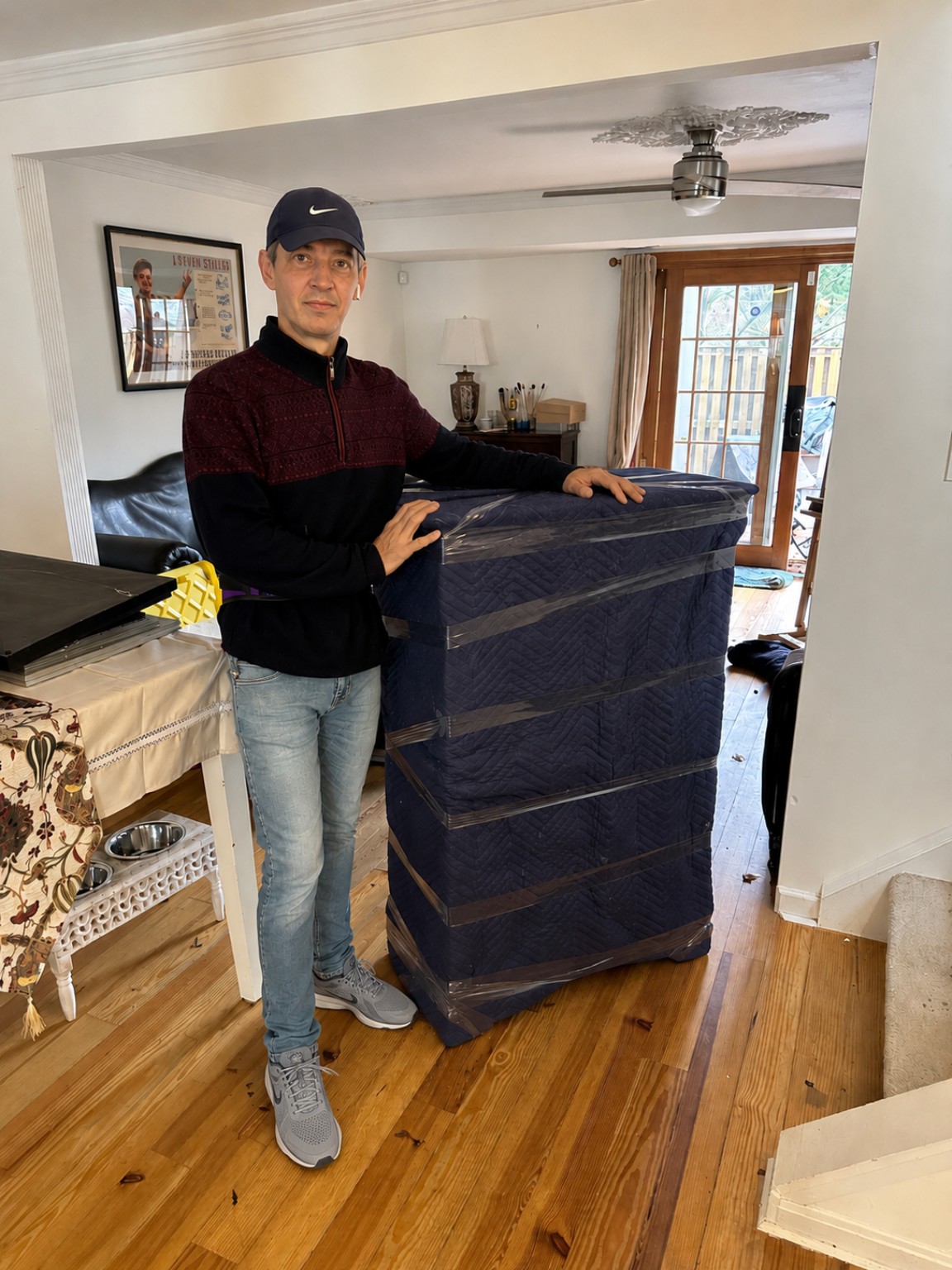 Constantine Movers protecting furniture for a move in Northern Virginia